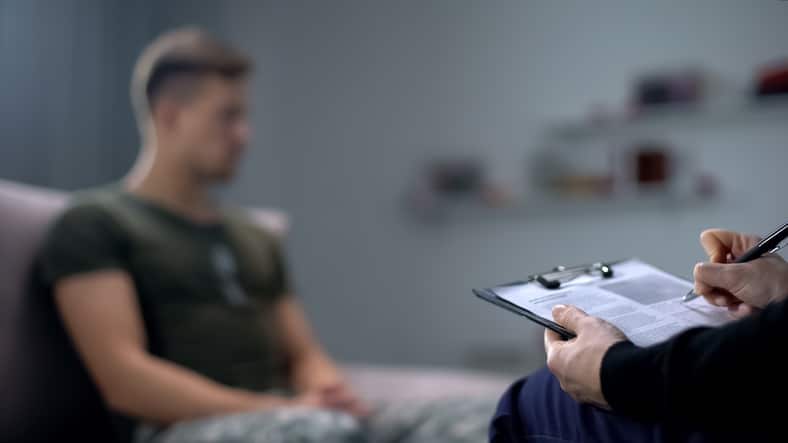 a patient receiving treatment for PTSD